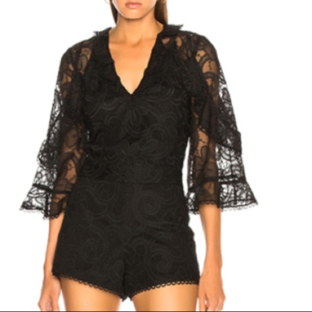 ALEXIS | Black Venice Lace Romper Playsuit